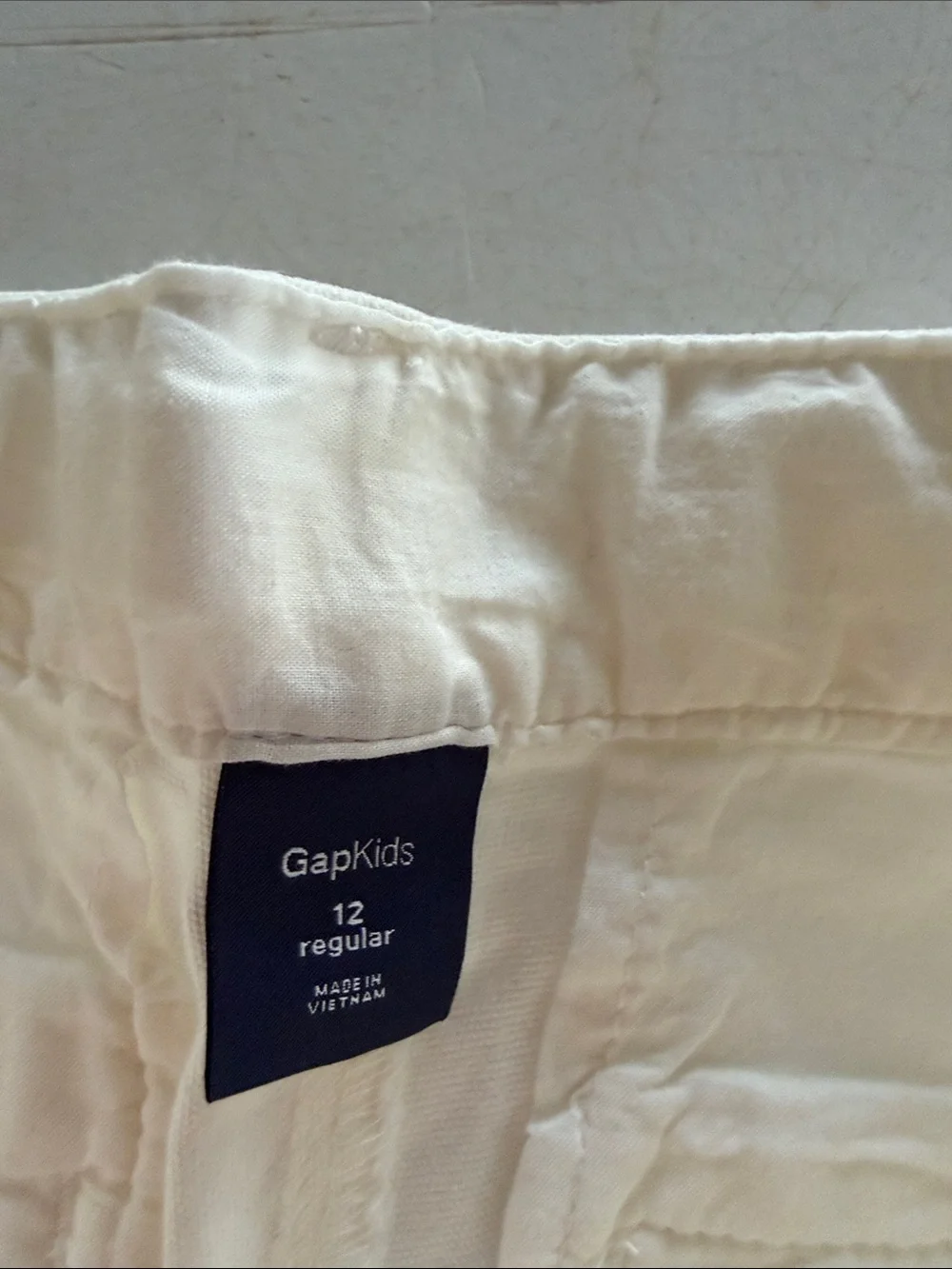 GAPKIDS Cream Kids Cotton Chinos with Button Cuff Accents